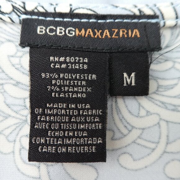 Vintage 90s Y2K BCBG Sweetheart Midi Dress Floral Pale Blue Knit Sharkbite Hem M - Picture 6 of 7